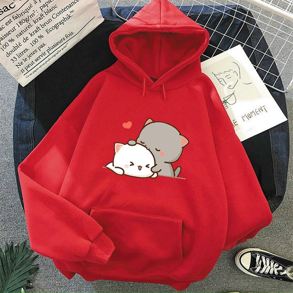 ÁO KHOÁC HOODIE UNISEX CHẤT NỈ NGOẠI DÀY DẶN DÁNG RỘNG MŨ LIỀN CÓ TÚI IN STICKER SIÊU CUTE