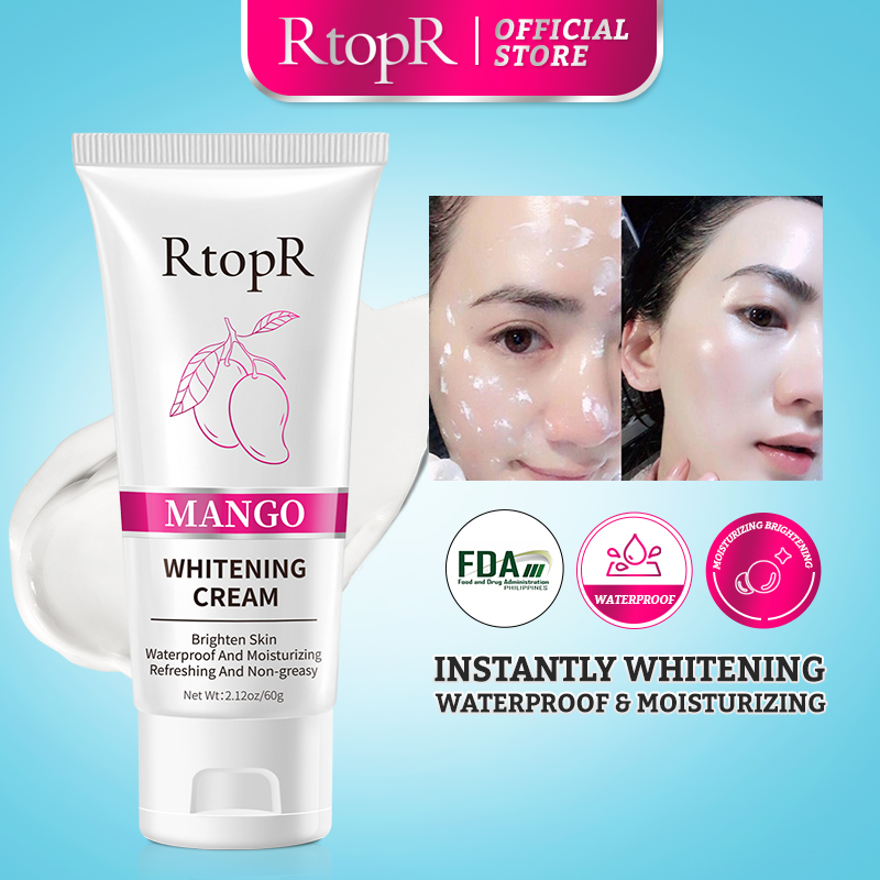 RtopR Mango Whitening Cream Facial Concealer Moisturizing Firming Makeup Lazy Cream Isolate Brighten Skin Colour 60g