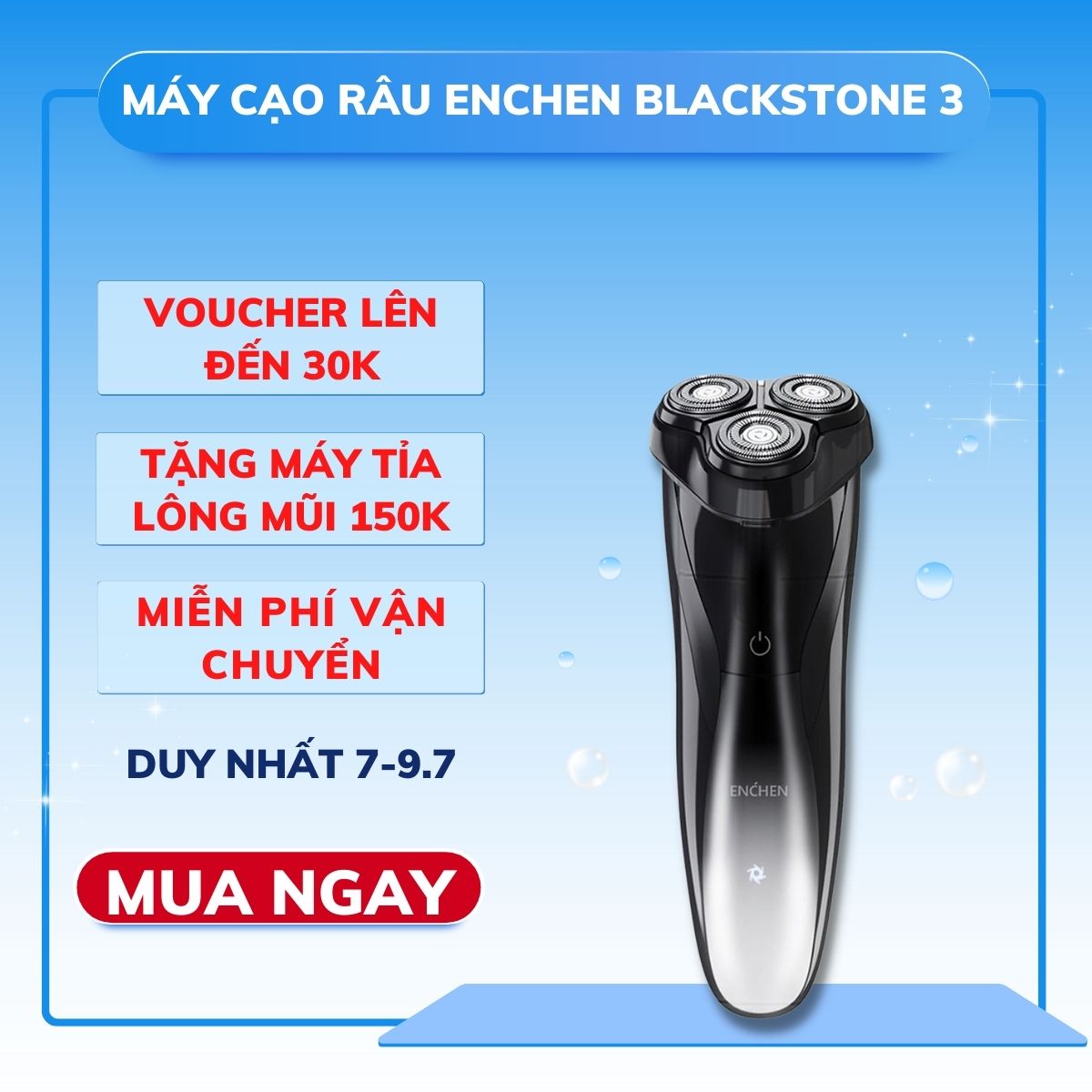 Máy Cạo Râu nam Enchen BlackStone 3 chống nước IPX7 máy cạo râu nam máy cạo râu điện dao cạo râu điện có thể rửa nước Pin bền