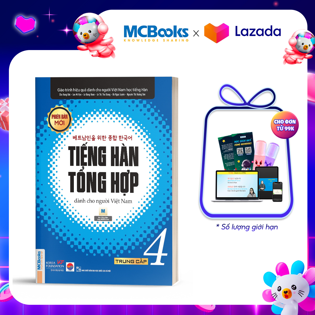 Tiếng Hàn Tổng Hợp Dành Cho Người Việt Nam Trung Cấp 4 Bản 1 Màu - Phiên Bản Mới 2020, Kèm App Học Online