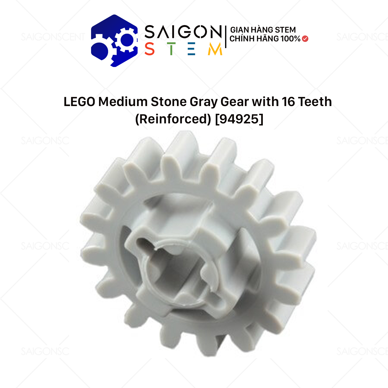 Chính hãng | bánh răng lego medium stone gray gear with 16 teeth