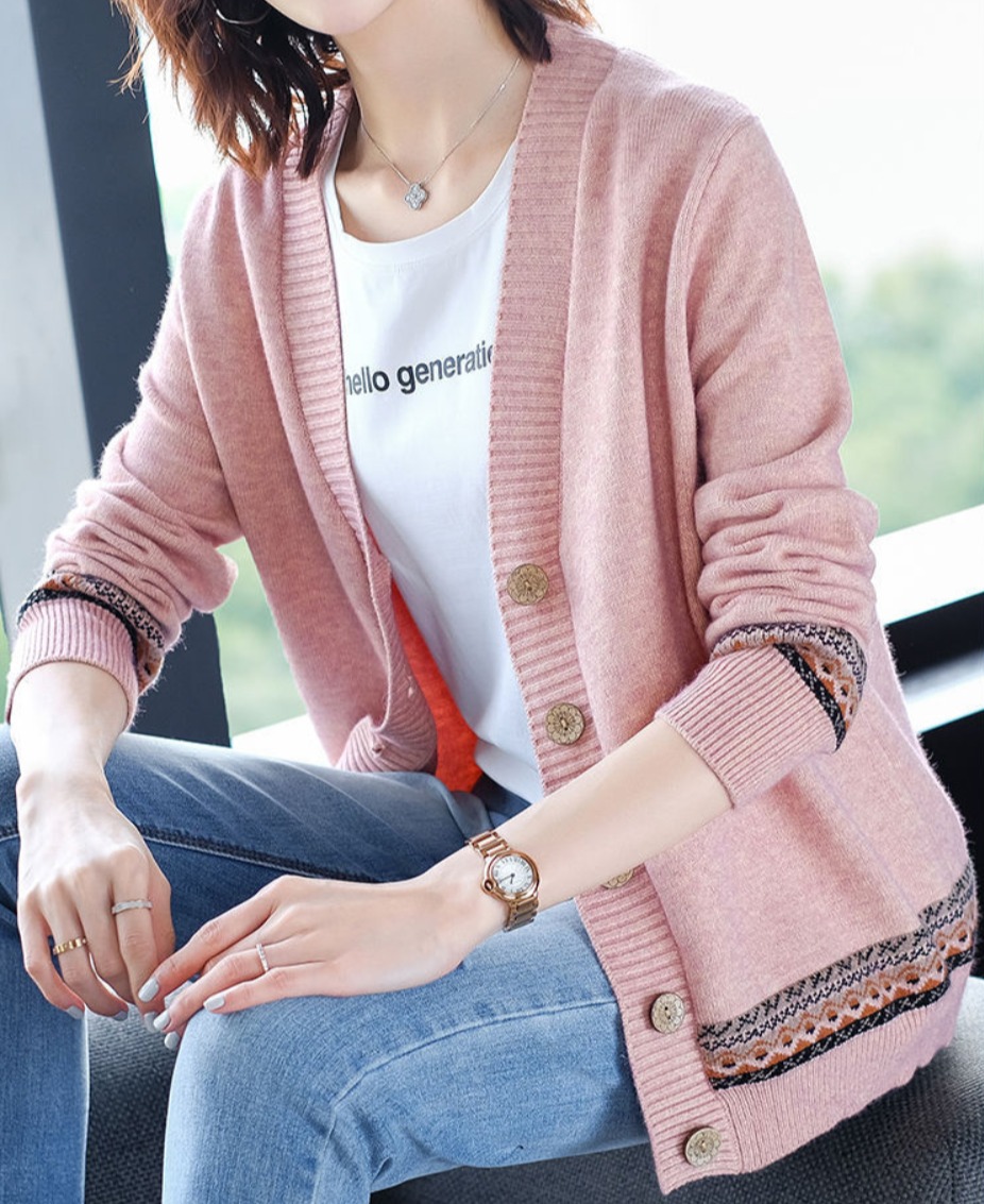 Áo Cardigan Nữ Họa Tiết Thổ Cẩm Xinh Thời Trang Hàn Quốc ALN037 MayHomes Áo Len Mẫu Mới Mùa Xuân