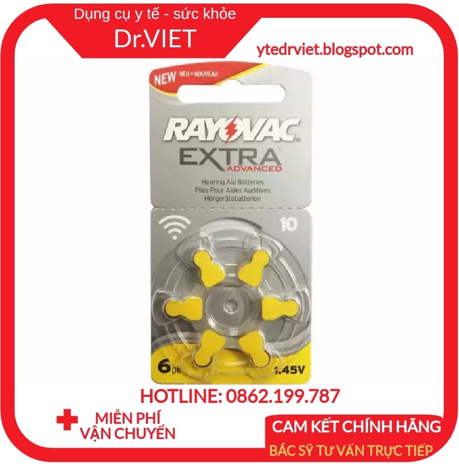 Pin máy trợ thính, pin điếc A10 dùng cho máy trợ thính Biohealth JH-907