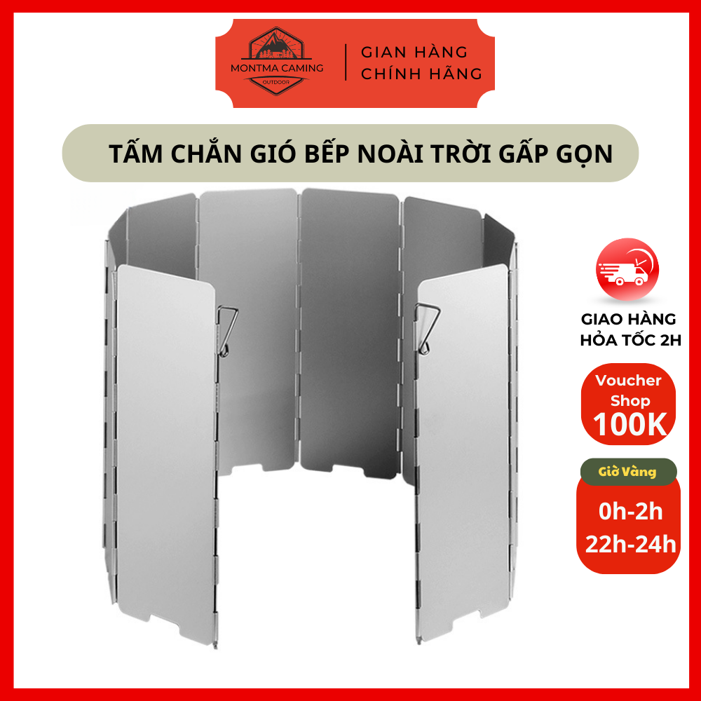 Tấm Chắn Gió Gấp Gọn Bằng Hợp Kim Nhôm Nhỏ Gọn Dễ Mang Theo Dùng Cho Các Buổi Dã Ngoại Nấu Nướng Ngoài Trời