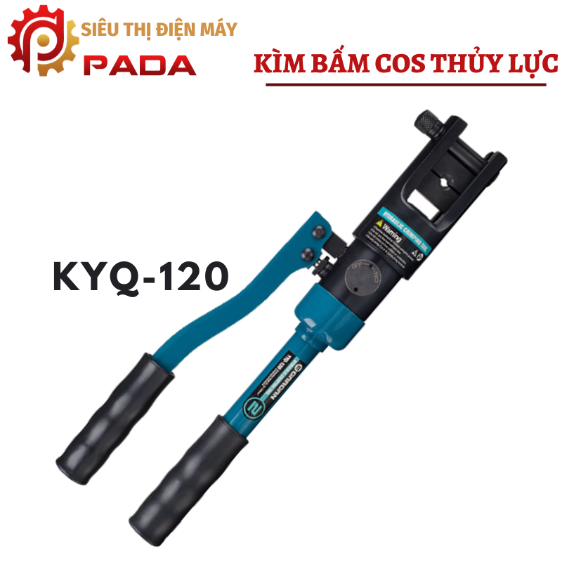 Kìm bấm cos thủy lực KYQ120 xanh đen cao cấp-Hàng xuất Châu âu-Bảo hành 6 tháng