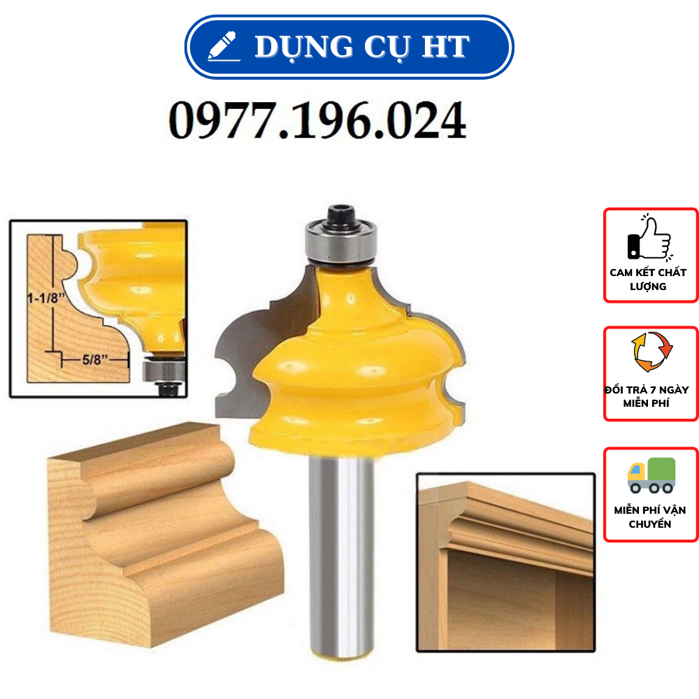 Mũi phay gỗ đánh chỉ nóc tủ cốt 12ly7 - Mũi soi máy phay gỗ router cầm tay