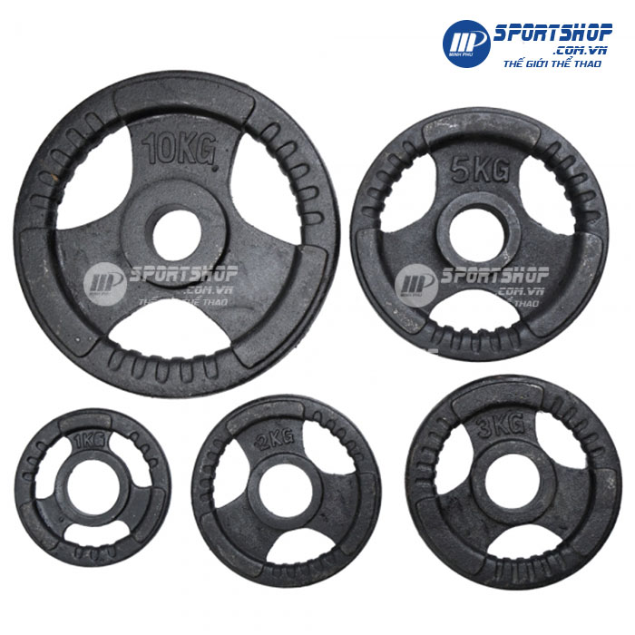 Tạ miếng gang các loại từ 1kg, 2kg, 3kg, 5kg, 10kg, 15kg đến 20kg phi 50 - đĩa tạ gang 1,2,3,5,10,15, 20kg