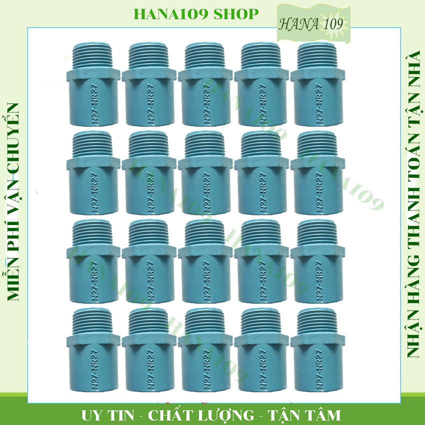 20 nối thẳng 27 ren ngoài 27mm nhựa PVC cao cấp chuyên dùng nối béc tưới van tưới ren trong 27mm