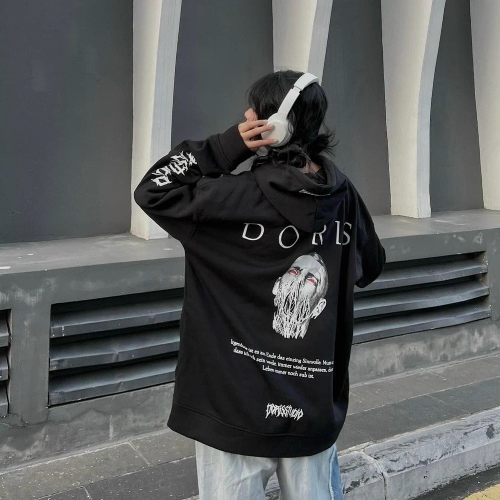 Áo Hoodie chất vải nỉ bông hai lớp có mũ trùm hình Dori mẫu siêu ngầu