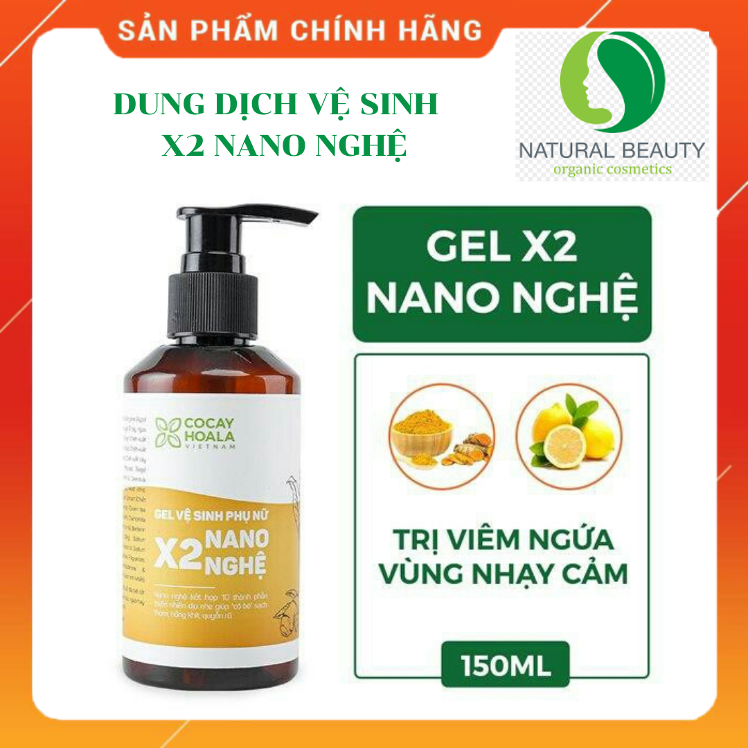 Dung dịch vệ sinh phụ nữ x2 nano nghệ cocayhoala hết viêm ngứa 150ml