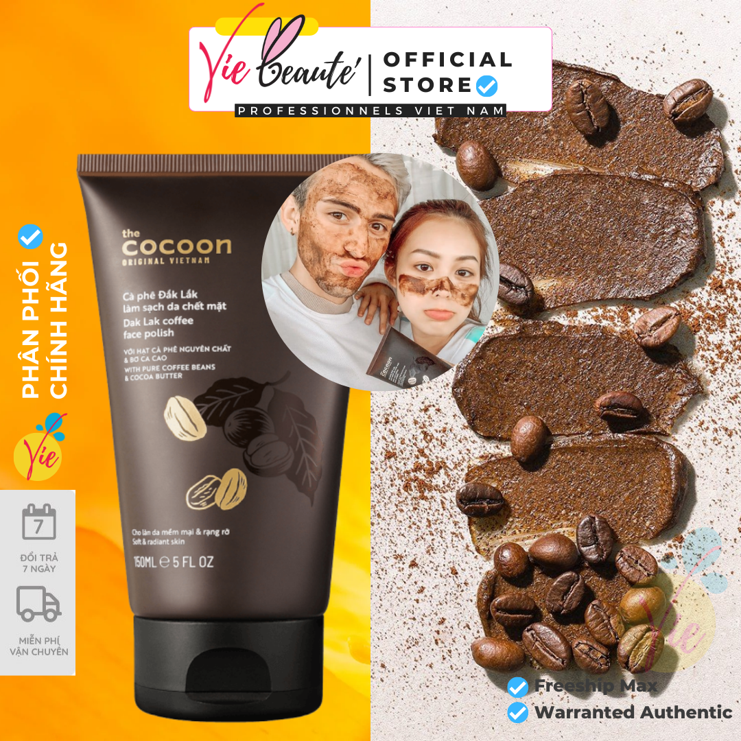 Tẩy tế bào chết mặt cocoon cà phê đắk lắk làm sáng da - cocoon dak lak coffee face polish 150ml