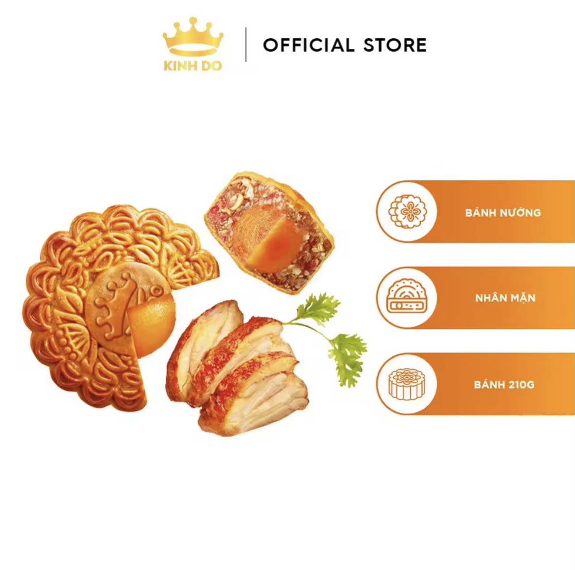 Kinh đô dòng bánh nướng nhân mặn 2 trứng - 210g. bánh trung thu kinh đô