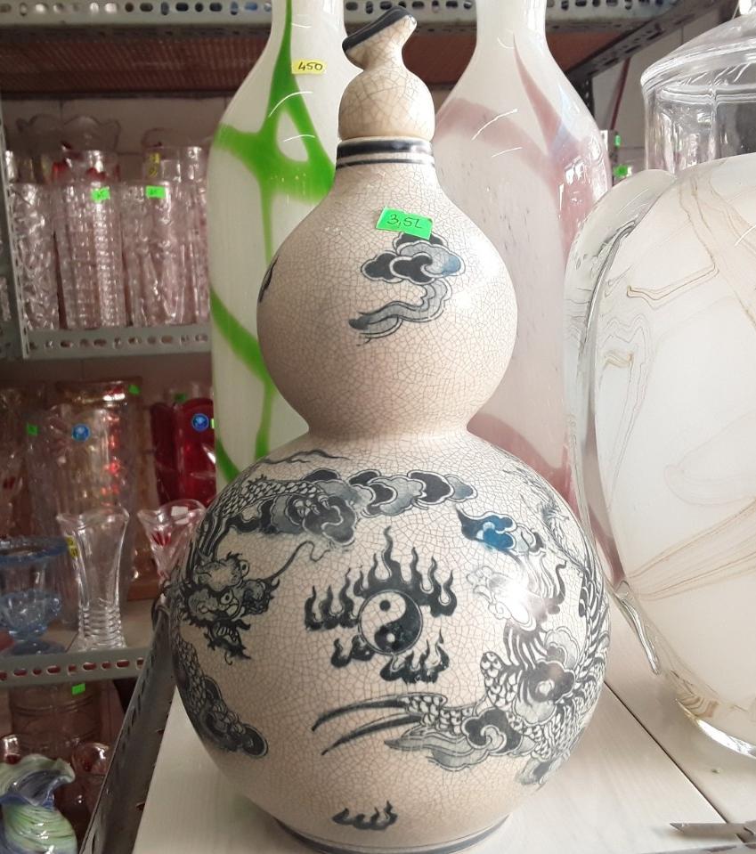 Hồ lô men rạn giả cổ bát tràng 3500ml