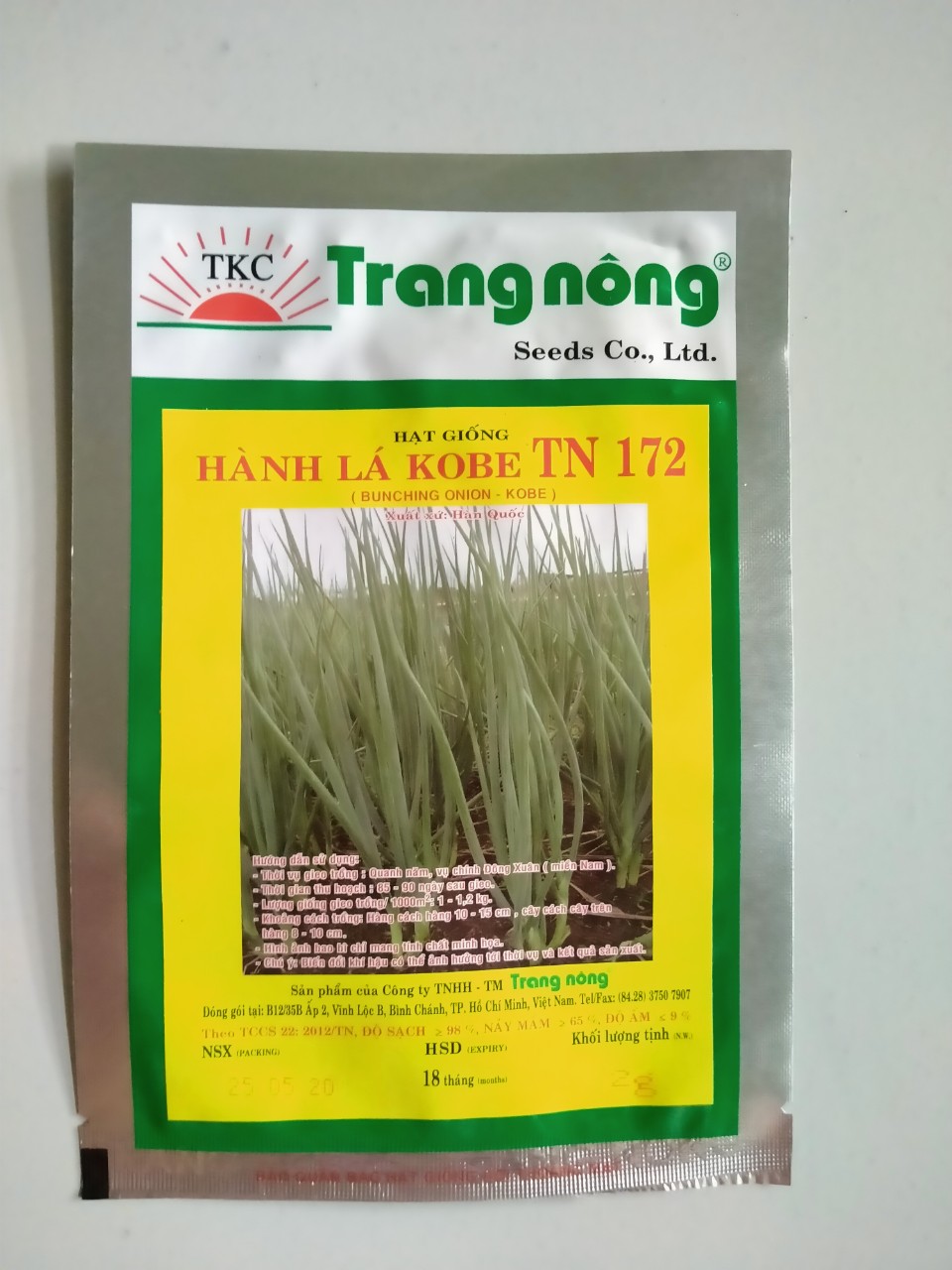 Hạt giống hành lá kobe trang nông tn172 gói 2gr