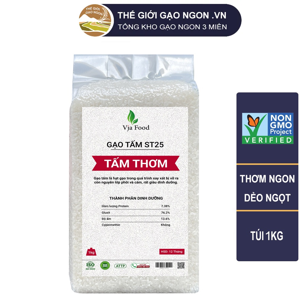 Gạo tấm thơm ông thọ - gạo tấm từ gạo st25 túi 1 kg - giá sỉ, date mới