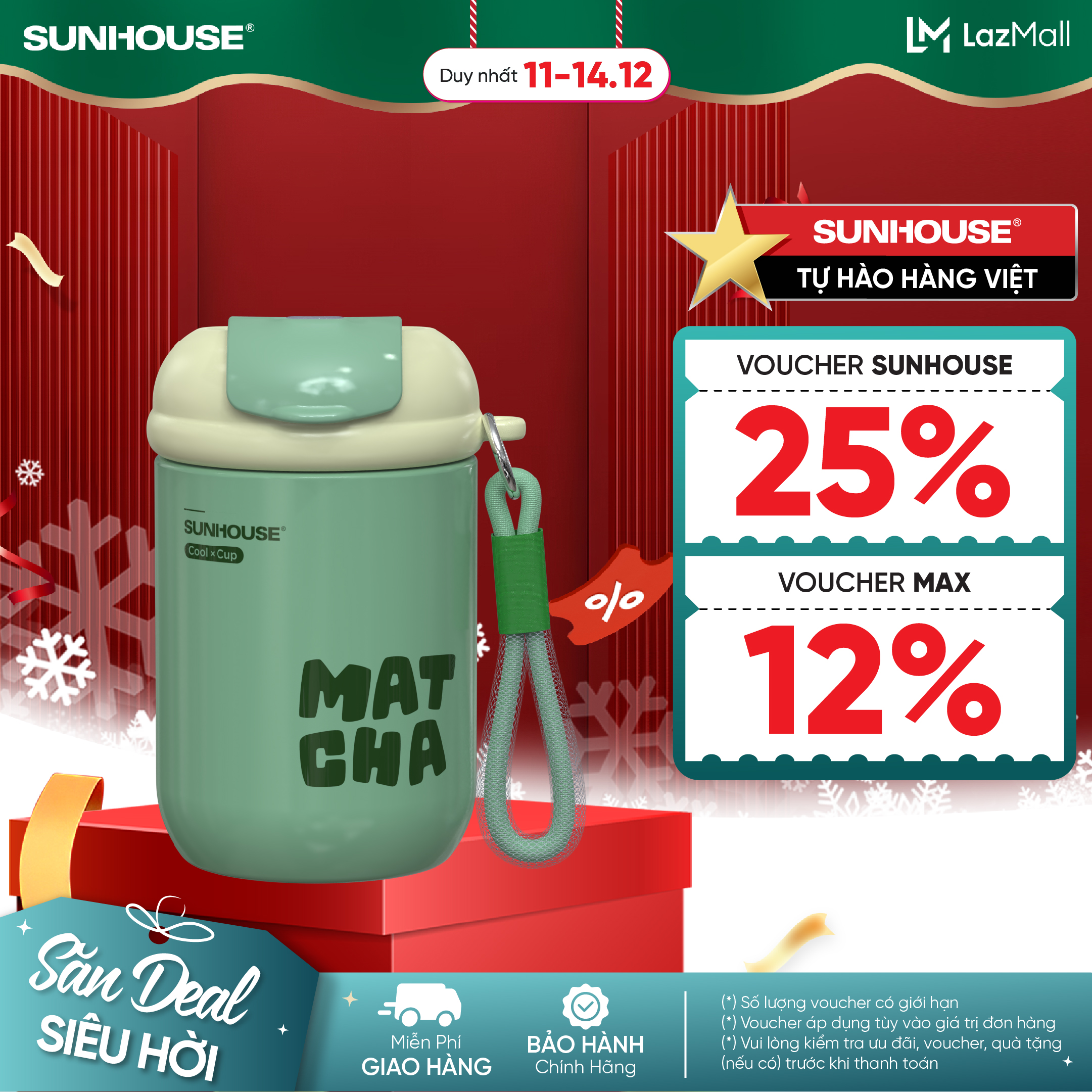Bình giữ nhiệt Flavor Up 400ml Sunhouse KS-TU400FG - Inox 304 an toàn - Nắp bật tiện lợi - Zoăng kín chống dò nước