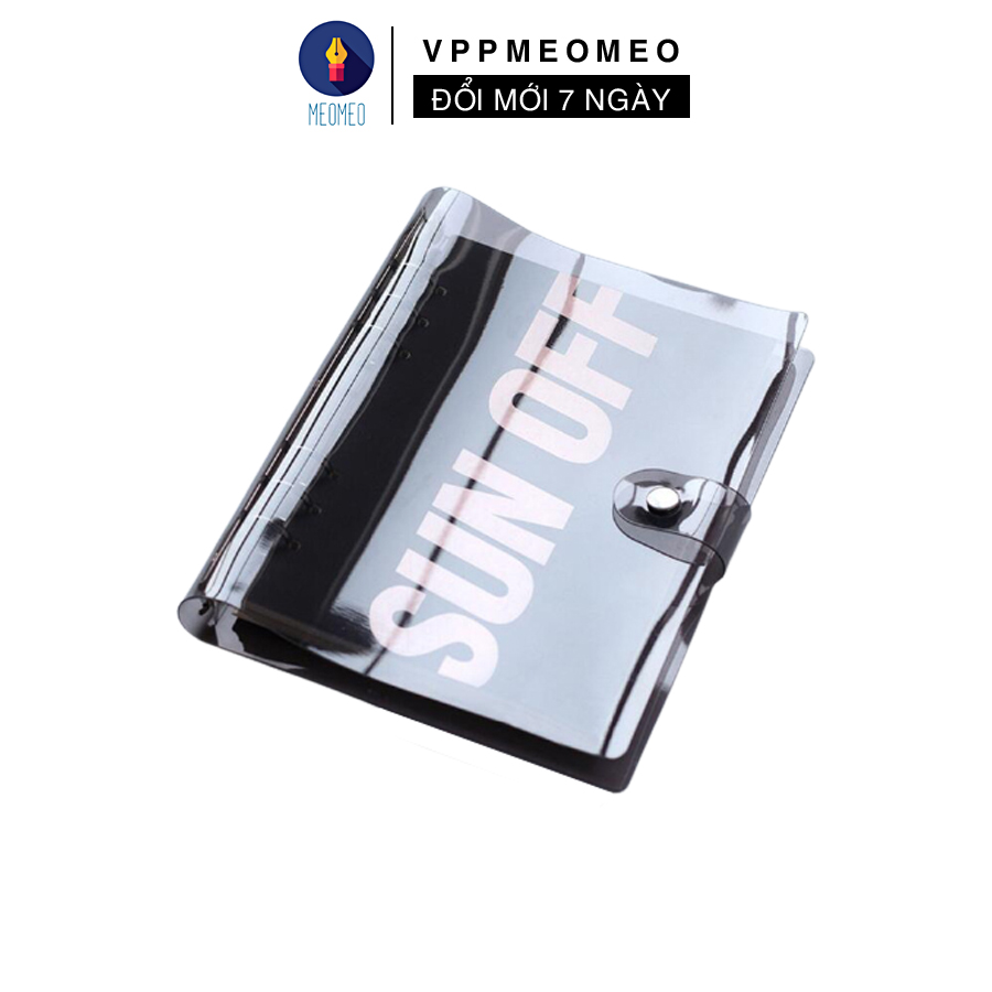 Bìa sổ còng nhựa dẻo 2 lớp Black 6 lỗ cỡ A5