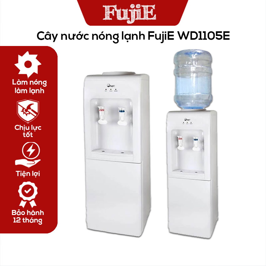 Cây nước nóng lạnh FujiE WD1105E, Máy lọc nước nóng lạnh tự ngắt mini, Bảo hành 24 tháng, Công nghệ Nhật Bản