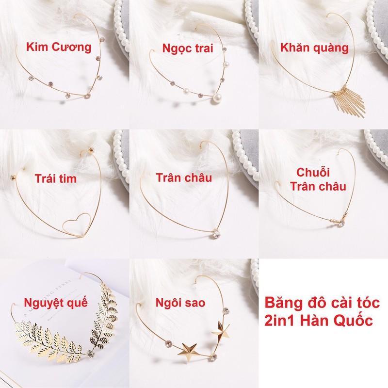 [HCM]Băng đô cài tóc 2in1 Hàn Quốc