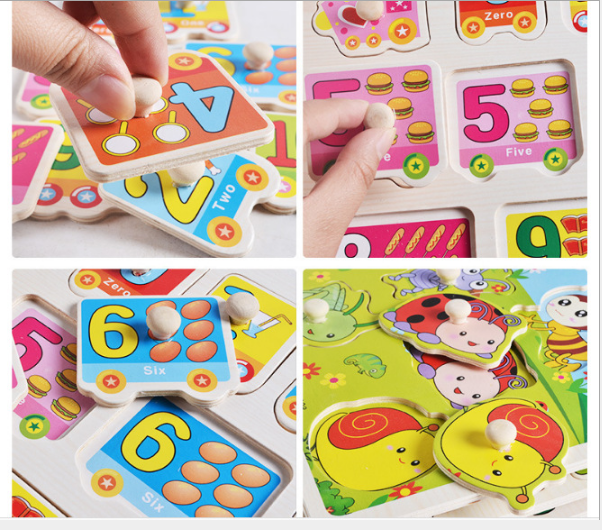 Table wooden jigsaw learning for baby-wood board reverse