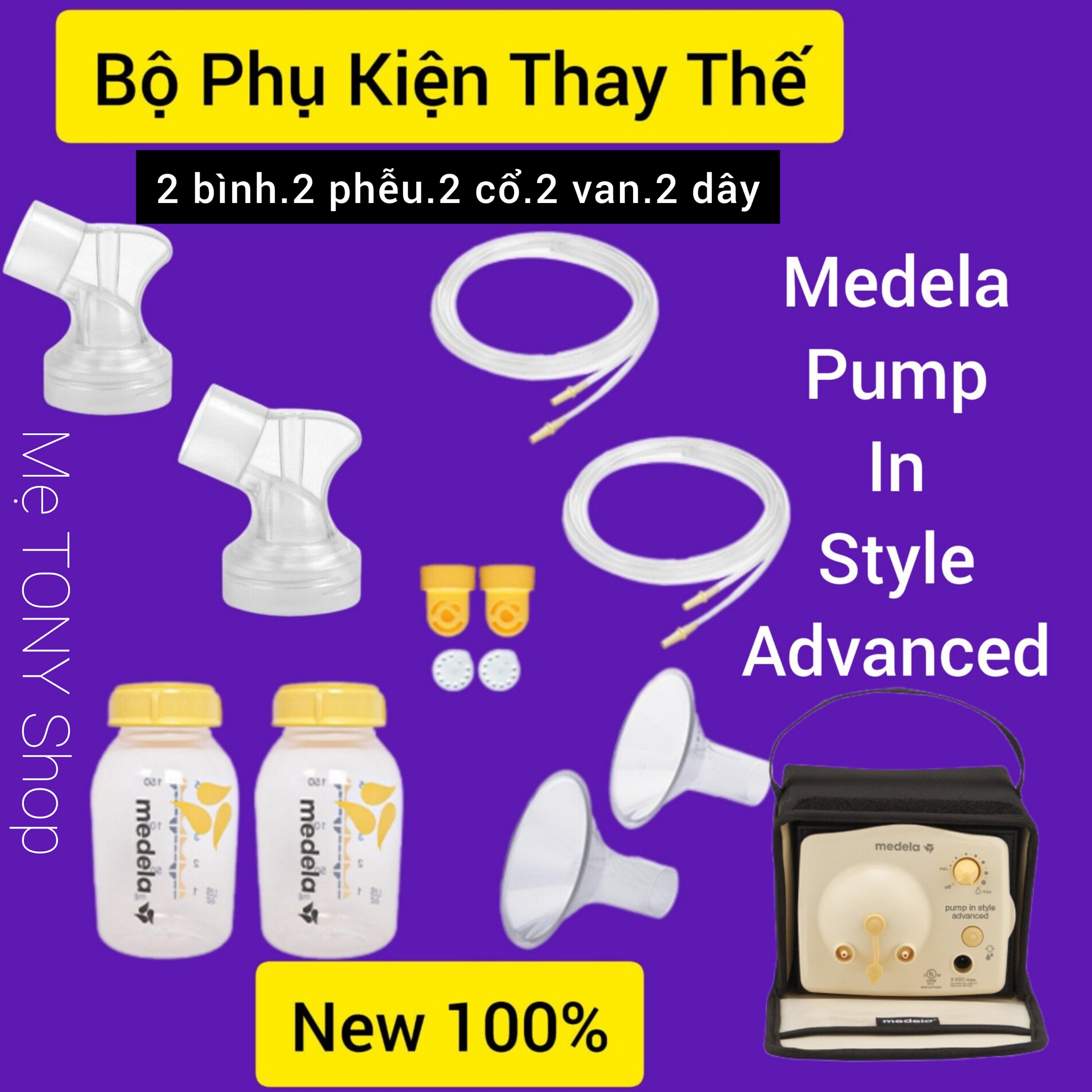 [Đầy Đủ-New 100%]Bộ Phụ Kiện Máy Hút Sữa MEDELA Pump In Style Advanced(Hàng Thay Thế)