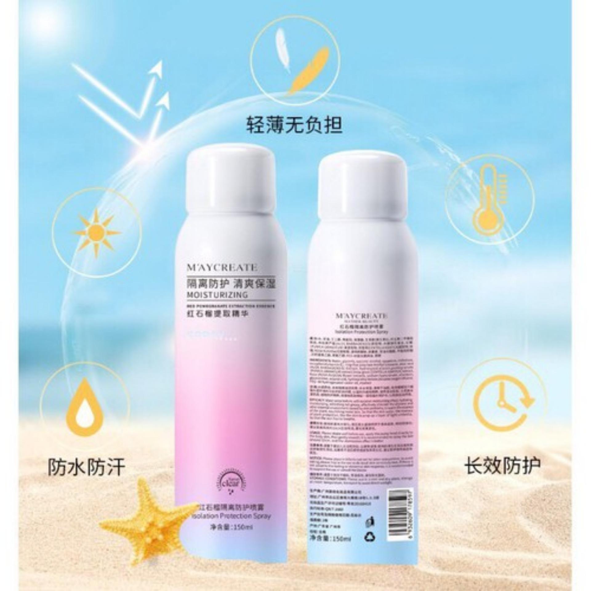 [HCM] Xịt Chống Nắng Nâng dưỡng trắng da Body Tức Thì Maycreate Moisturizing Spray Hàn Nhập Khẩu 150ml