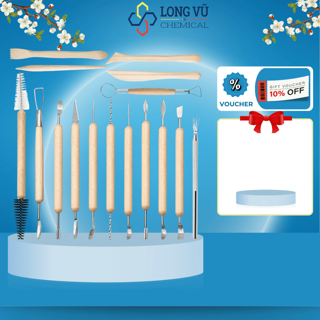 Bộ Dụng Cụ Điêu Khắc Đất Sét, Công Cụ Điêu Khắc Đất Sét, Công Cụ Gốm DIY Hai Mặt Cho Thợ Điêu Khắc ( 16 món )
