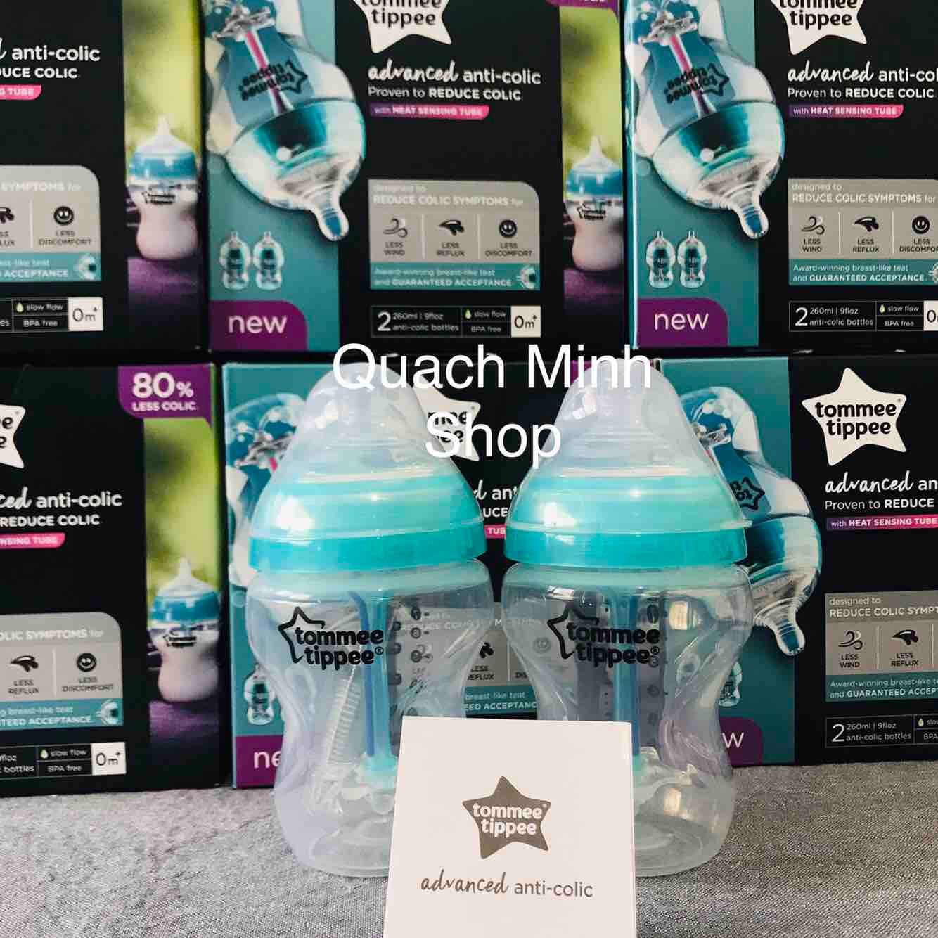 Set 2 bình sữa van thông khí báo nóng TOMMEE Advance anti-colic - hàng xách tay Úc chuẩn