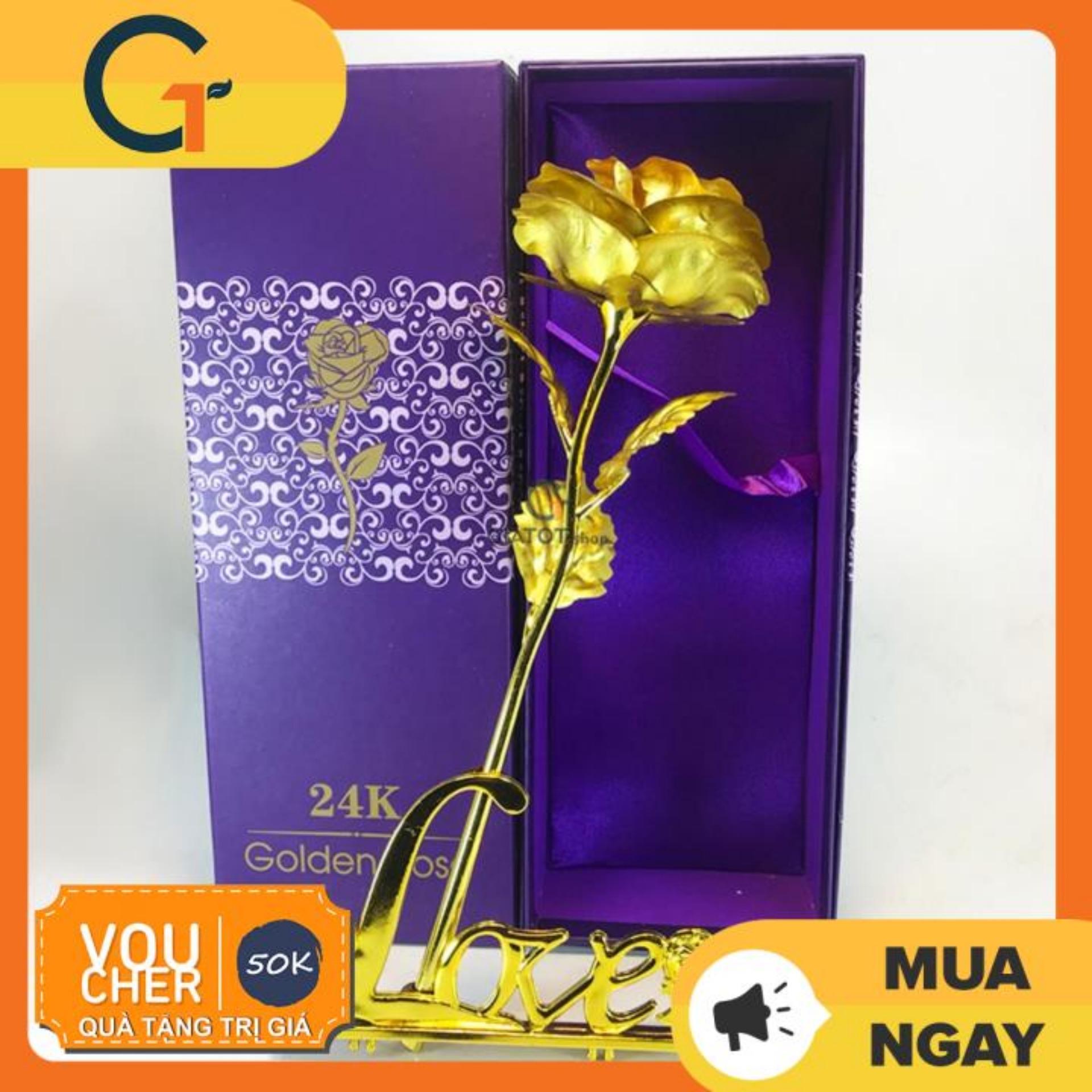 Hoa hồng mạ vàng 24K, Hoa galaxy phát sáng không kèm chân đế và hộp đựng cao cấp