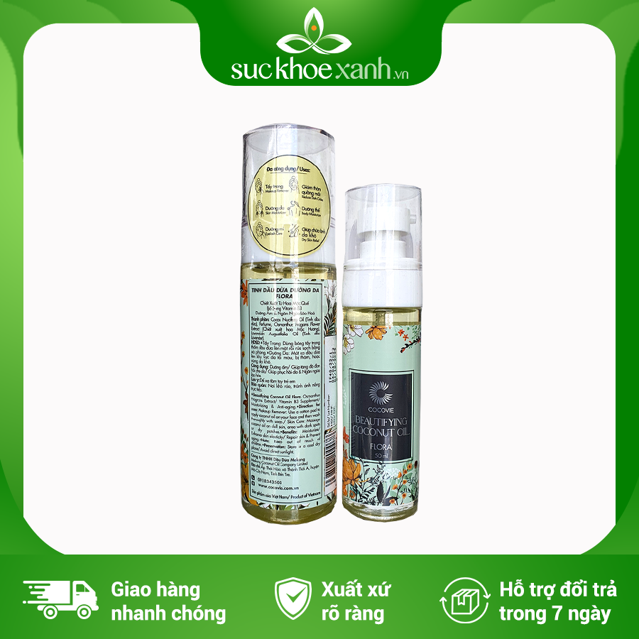 Dầu dừa dưỡng da Cocovie - Flora - Hàng chính hãng