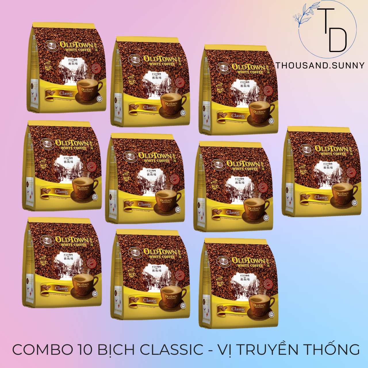 Combo 10 cà phê old town white coffe classic malaysia