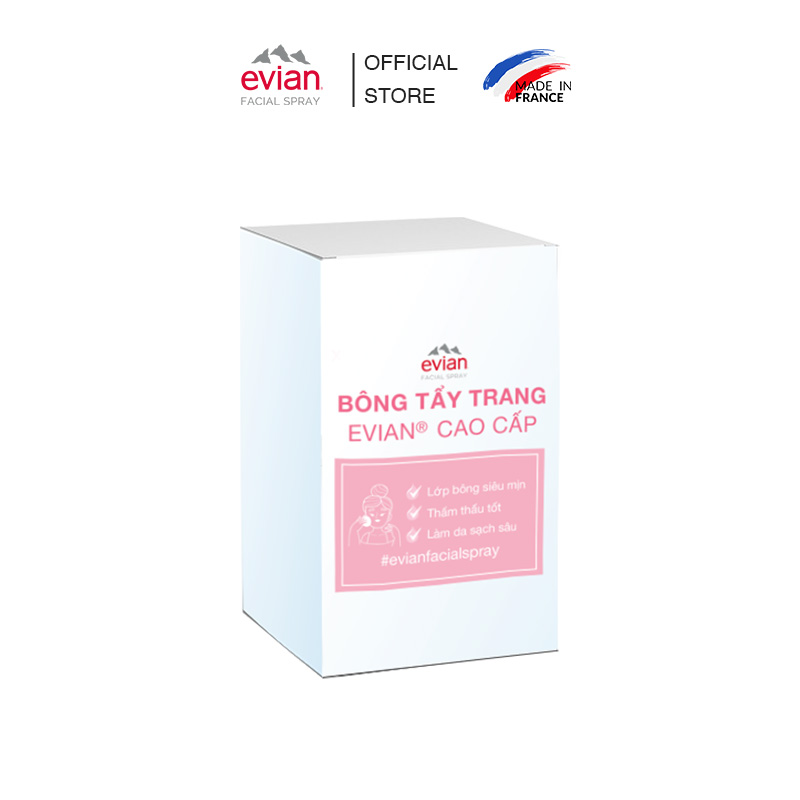 Bông tẩy trang cao cấp Evian 50 miếng