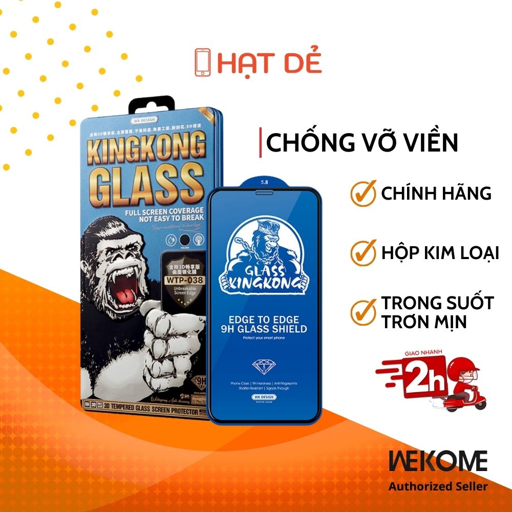 Kính Cường Lực iphone KingKong Full Màn Chống Vỡ Viền cho 8Plus/X/Xs Max/11 Pro Max/12 Pro Max/13/13 Pro/13 Pro Max/14/14 Pro/14 Pro Max/15/15 Pro/15 Pro Max - phukienhatde