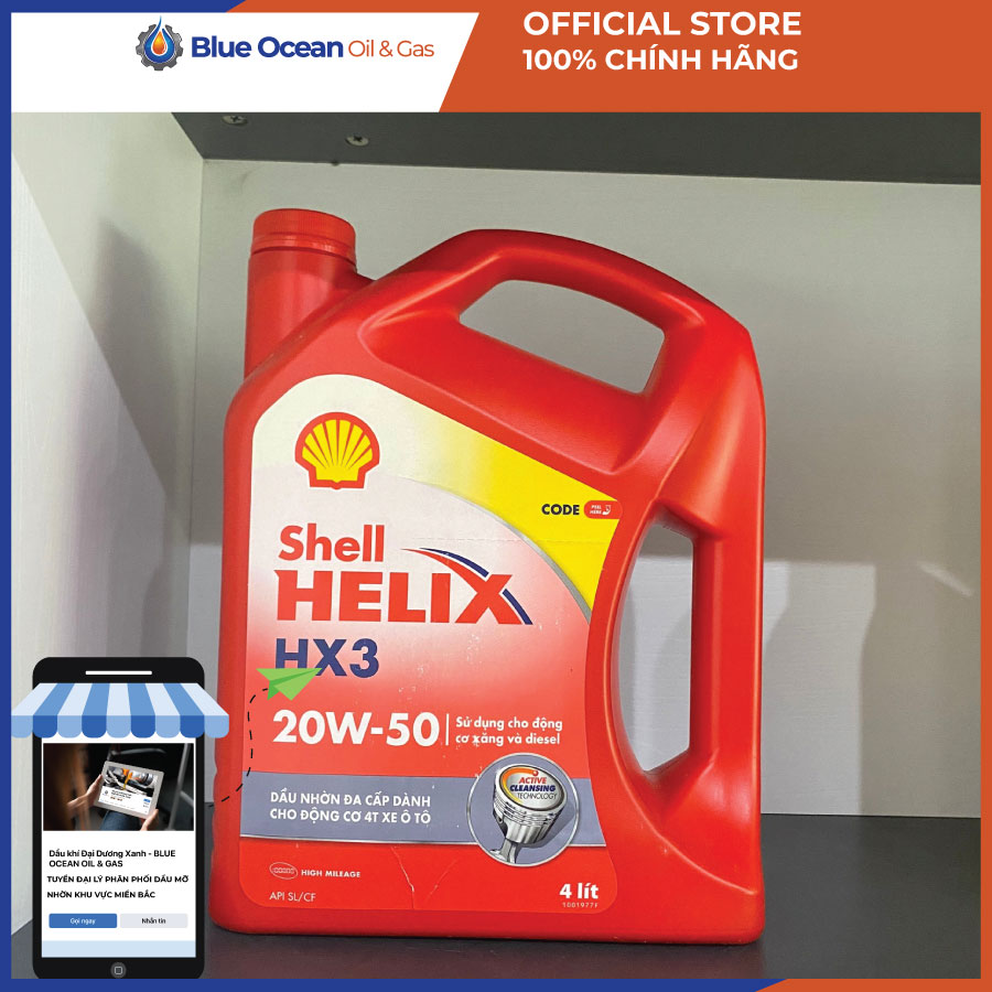 Dầu nhớt xe ô tô shell helix hx3 20w50 4l
