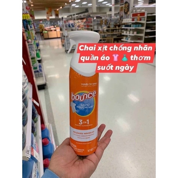 Xịt thơm + thẳng quần áo Bounce của Mỹ