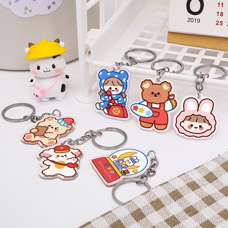 ❣️Ảnh thật + Được Chọn Mẫu❣️ Móc Khoá Sticker- Móc Khoá Icon Hoạt Hình Dễ Thương- Móc Khoá Balo- Móc Cài Balo- Sticker cài❣️