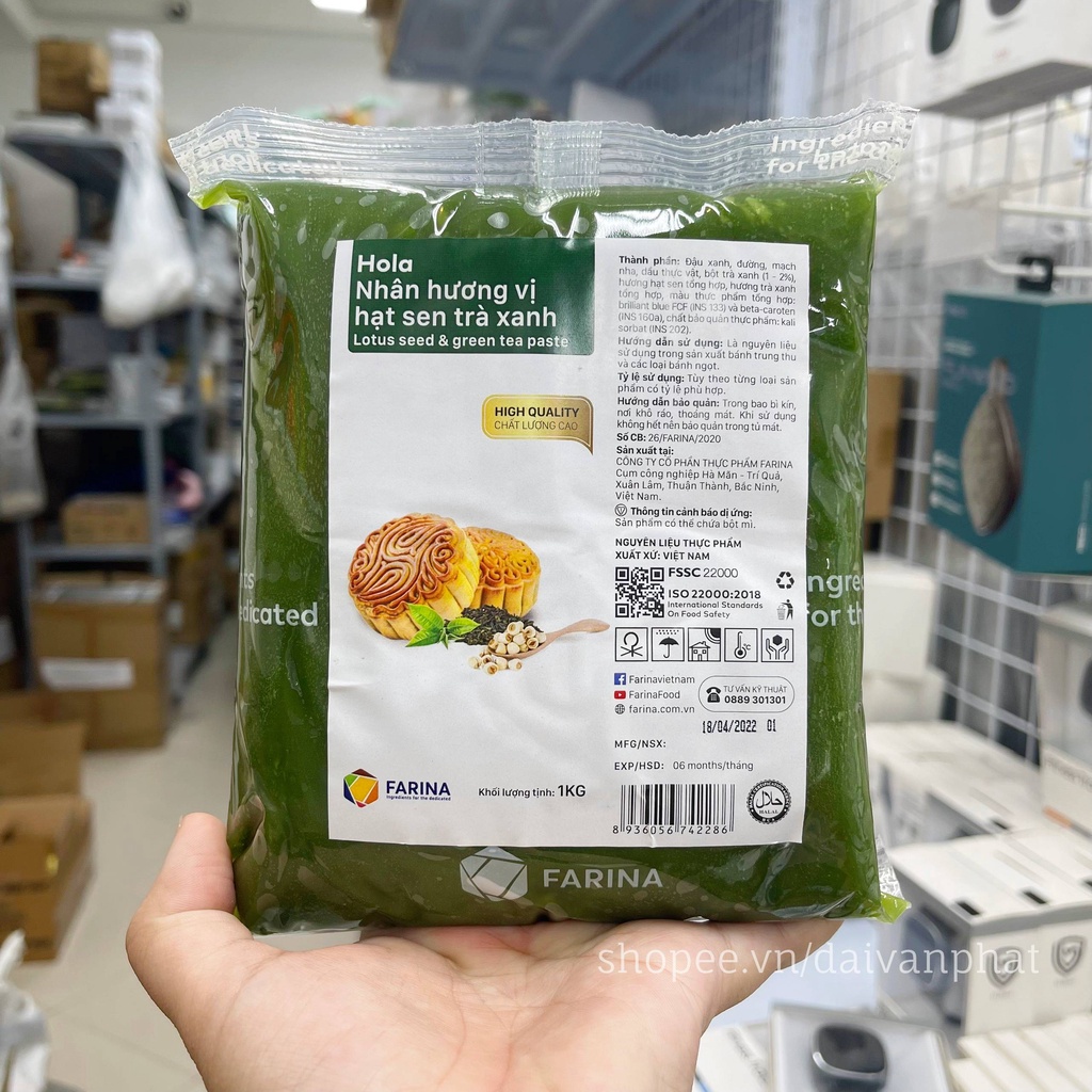 Nhân bánh Hola Farina vị Hạt sen trà xanh 1kg