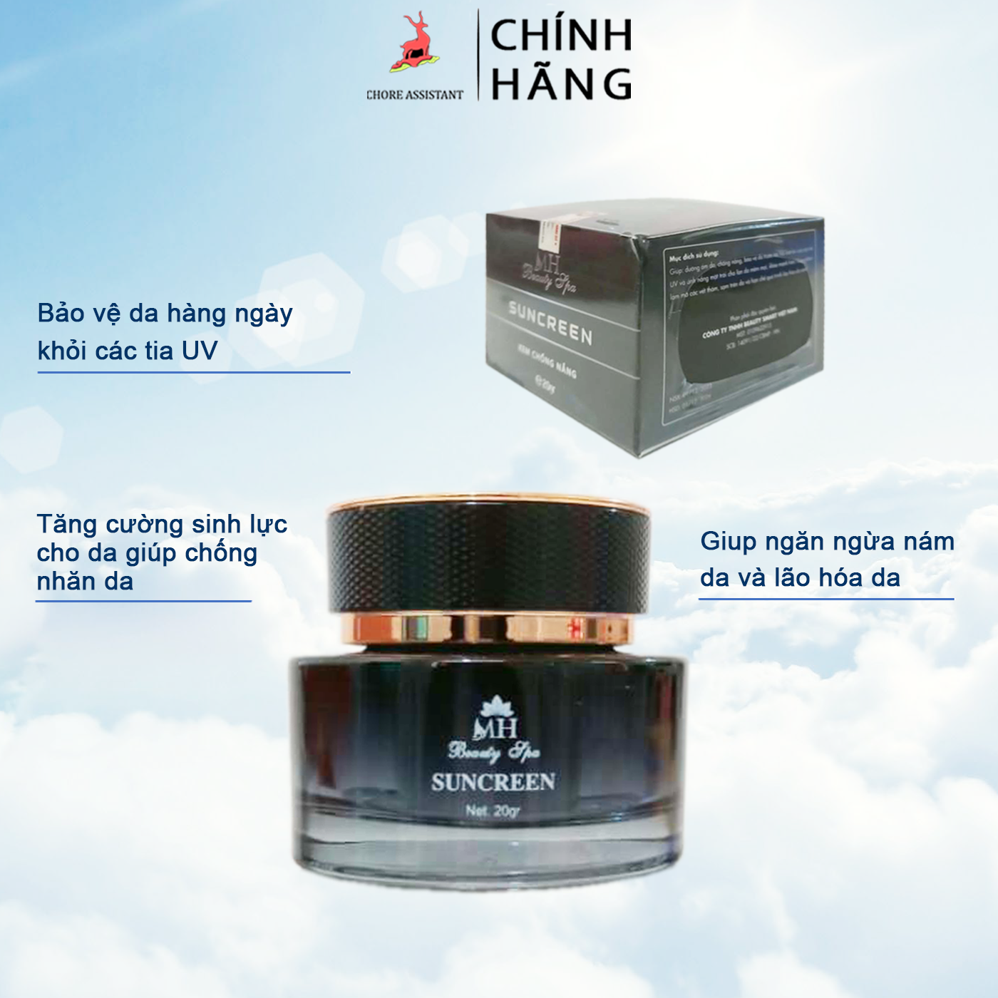 Kem chống nắng ngọc trai MH Beauty Spa 20gr _Chính hãng