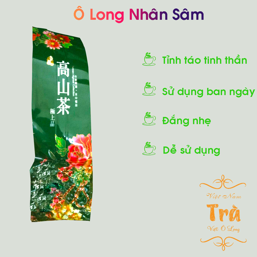 Ô long Nhân Sâm Đài Loan - Hương vị nhân sâm đậm đà - Nguyên liệu cao cấp thượng hạng - tiêu chuẩn cao để xuất khẩu - đóng gói bịch 100g/250g