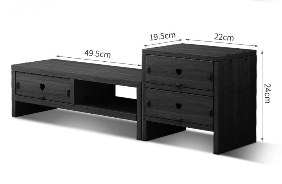 Bàn kê màn hình máy tính Monitor Laptop đa năng bằng gỗ ghép có 3 hộc tủ nhỏ tiện dụng cao cấp loại dày 12mm