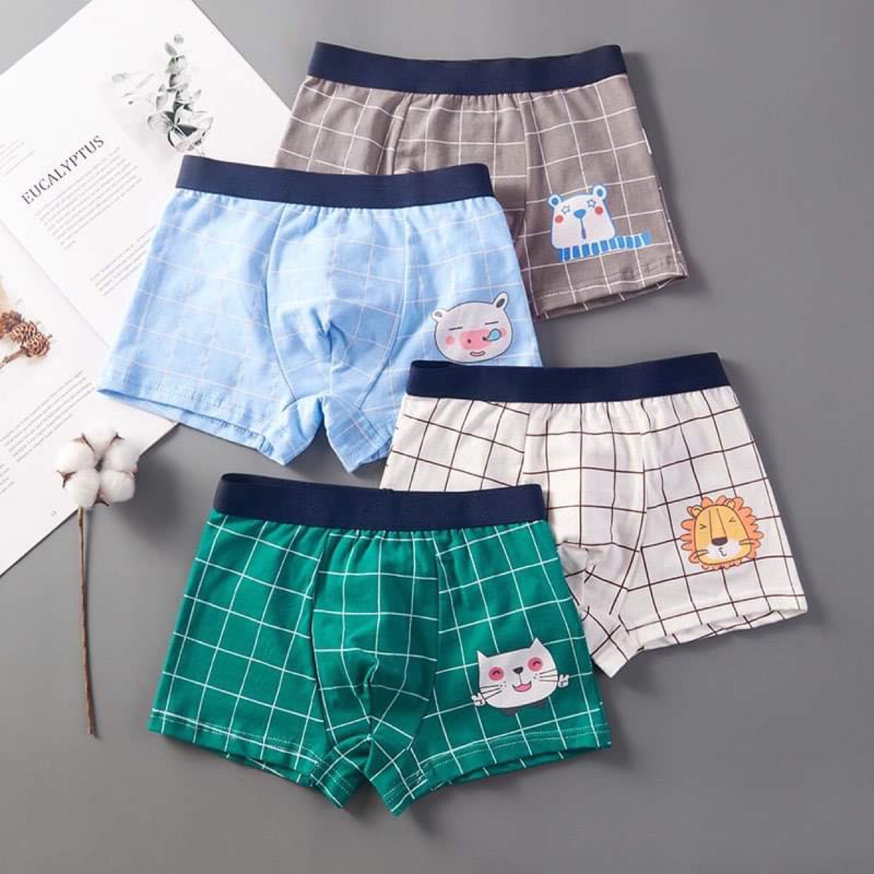 [HCM]set 8 quần sịp bé trai cao cấp đủ size 7-45kg