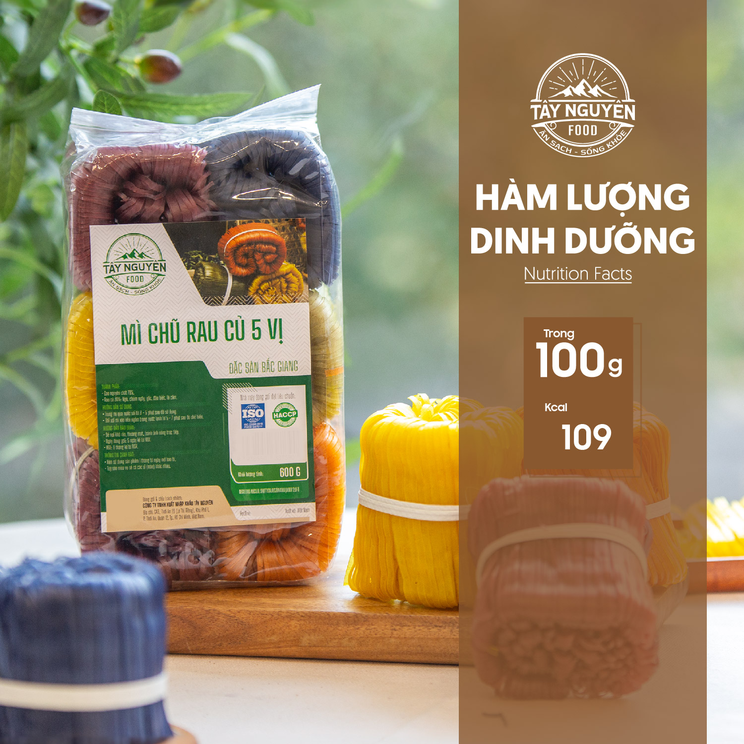 Mỳ chũ rau củ 5 vị 600g healthy đặc sản Bắc Giang Tây Nguyên Food