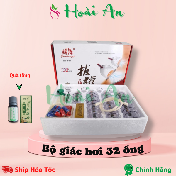 Bộ giác hơi không dùng lửa 32 cốc, giác hơi chân không