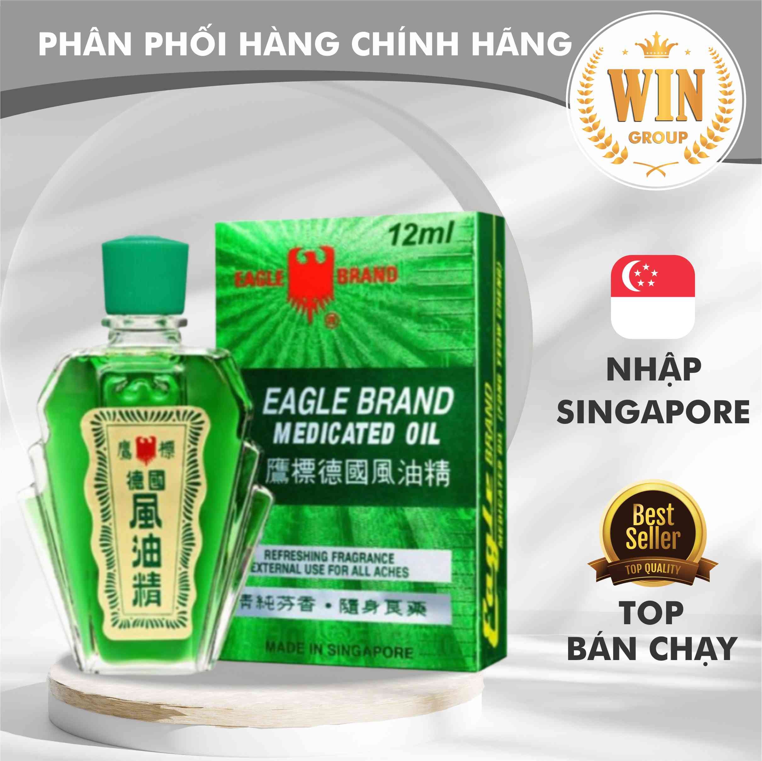 Dầu xanh con ó Eagle Brand nhập khẩu Singapore