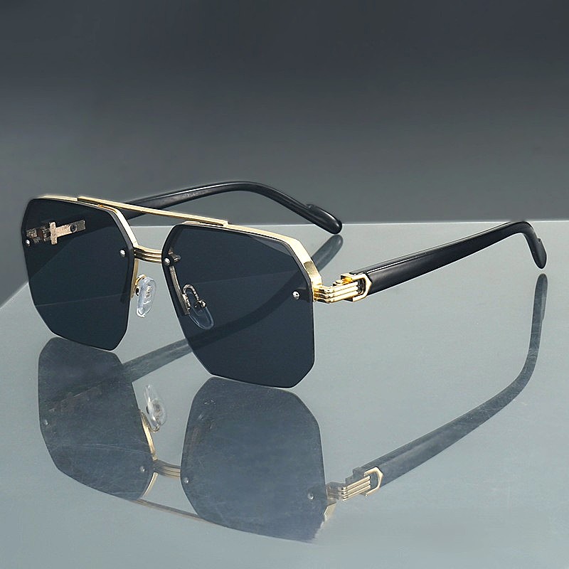 Kính Mát Crnaira M24 – Cực Ngầu, Cực Phong Cách | Không Viền Sang Trọng | Gọng Kim Loại Mạ Vàng | Tròng PC Chống Chói