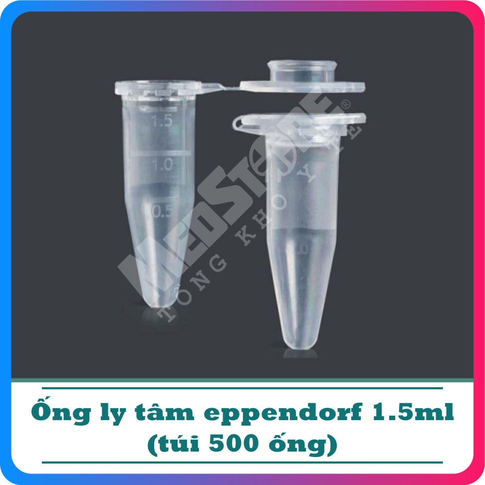 Ống ly tâm Eppendorf 1,5ml Medisafe - túi 500 chiếc - TBYT Medstore - Eppendorf 1.5ml