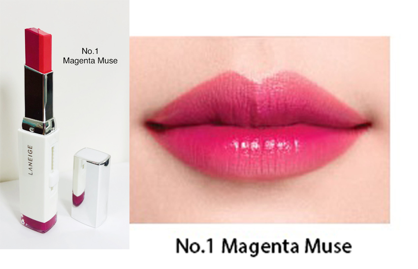 son hai màu Laneige hàn quốc No.1 Magenta Muse, net wt 0.07oz /2g