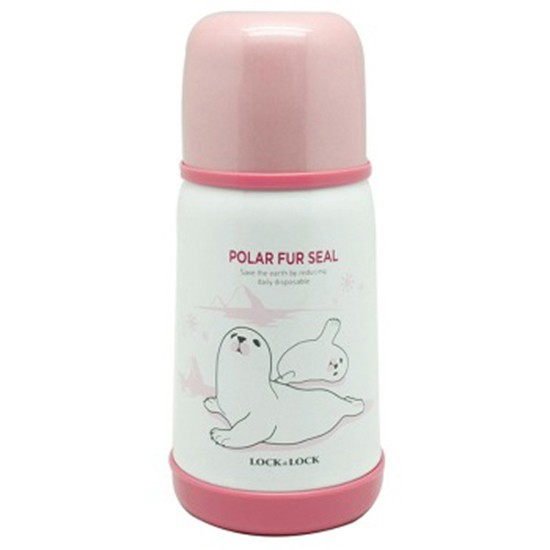 Bình giữ nhiệt kids dành cho bé lock&lock hot&cool polar bear lhc1400-g