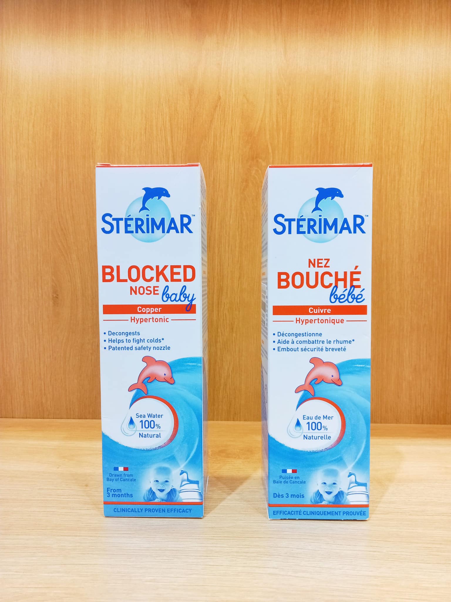 (STÉRIMAR) Xịt muối biển xịt mũi cá heo Pháp Sterimar 100ml chĩnh hãng, 2 màu Vàng, Cam cho bé