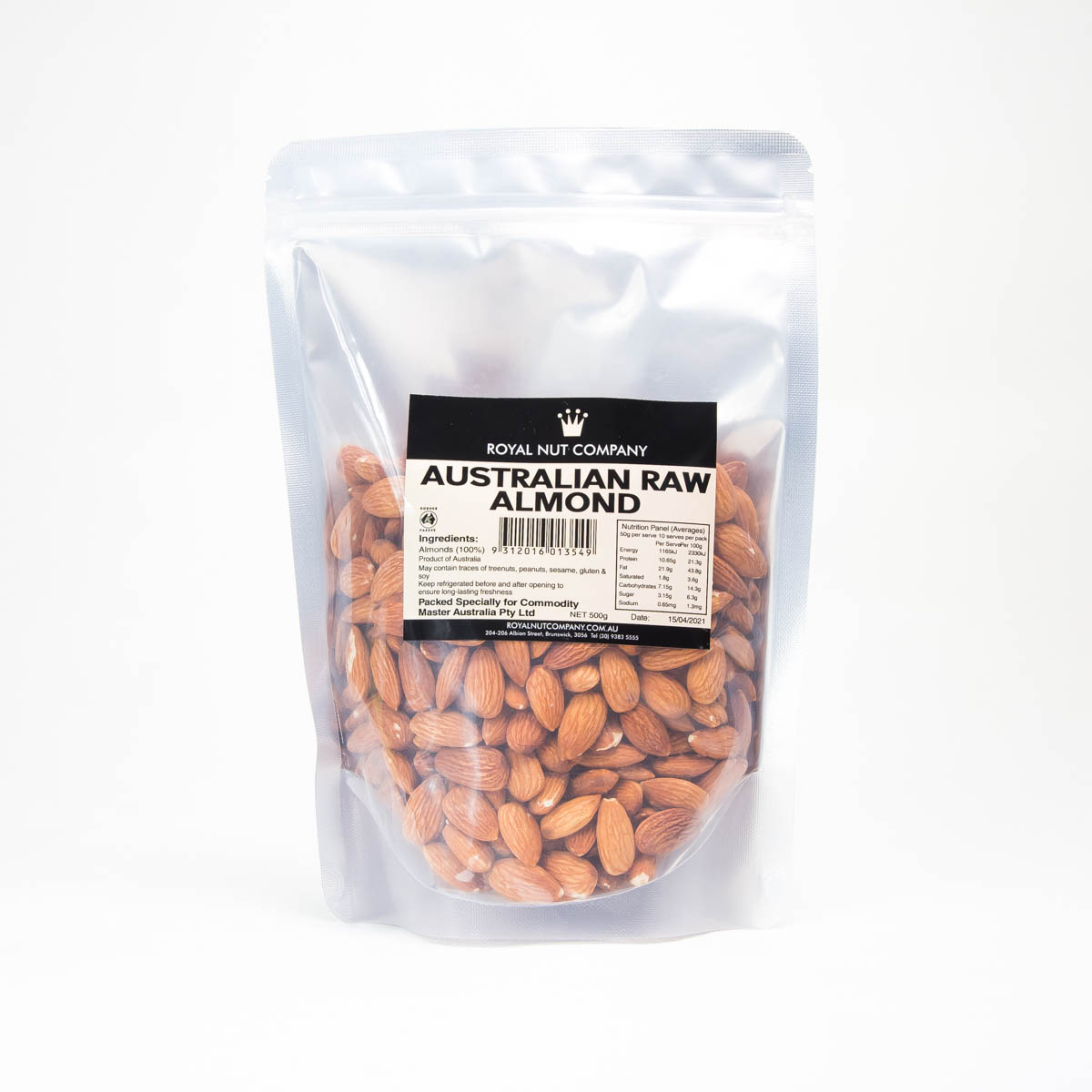 Hạt hạnh nhân không vỏ royal nut company túi 500g